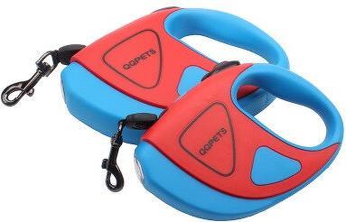 TBG Huisdier Hond Automatische Intrekbare Vezel Leiband Nacht Veiligheid LED Shining Automatisch Uitrekkende Hond Hand Vasthouden Touw DierbenodigdhedenRed 5m