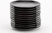 Lite-Body Hermes gebaksbordjes - Set van 12 stuks - 16 cm - Zwart mat