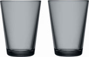 Iittala Glazen Kartio Donkergrijs 400 ml - 2 Stuks