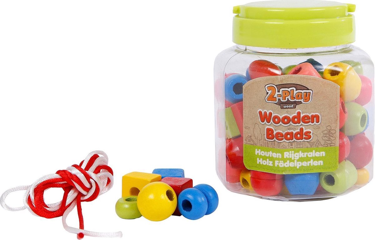 Houten Kralen In Pot 72 Stuks