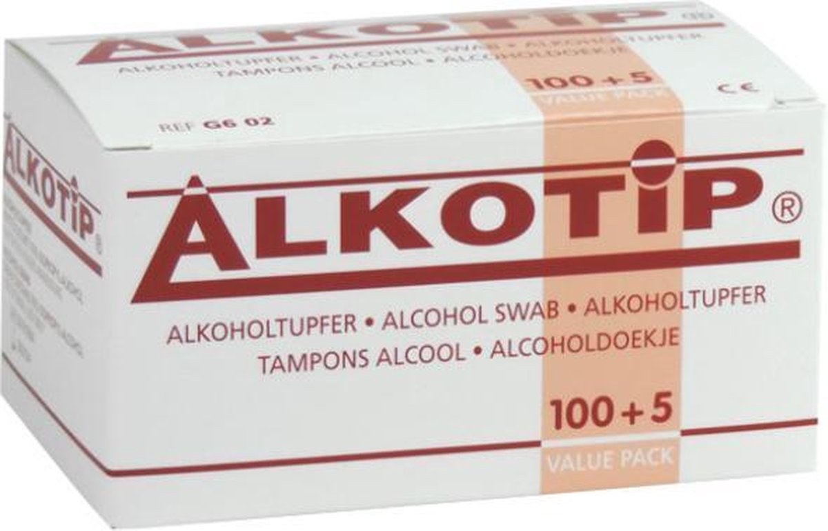 Alcohol  Doekjes - Alkotip - 70% Isopropylalkohol - 100 x doekjes  - Los verpakt |