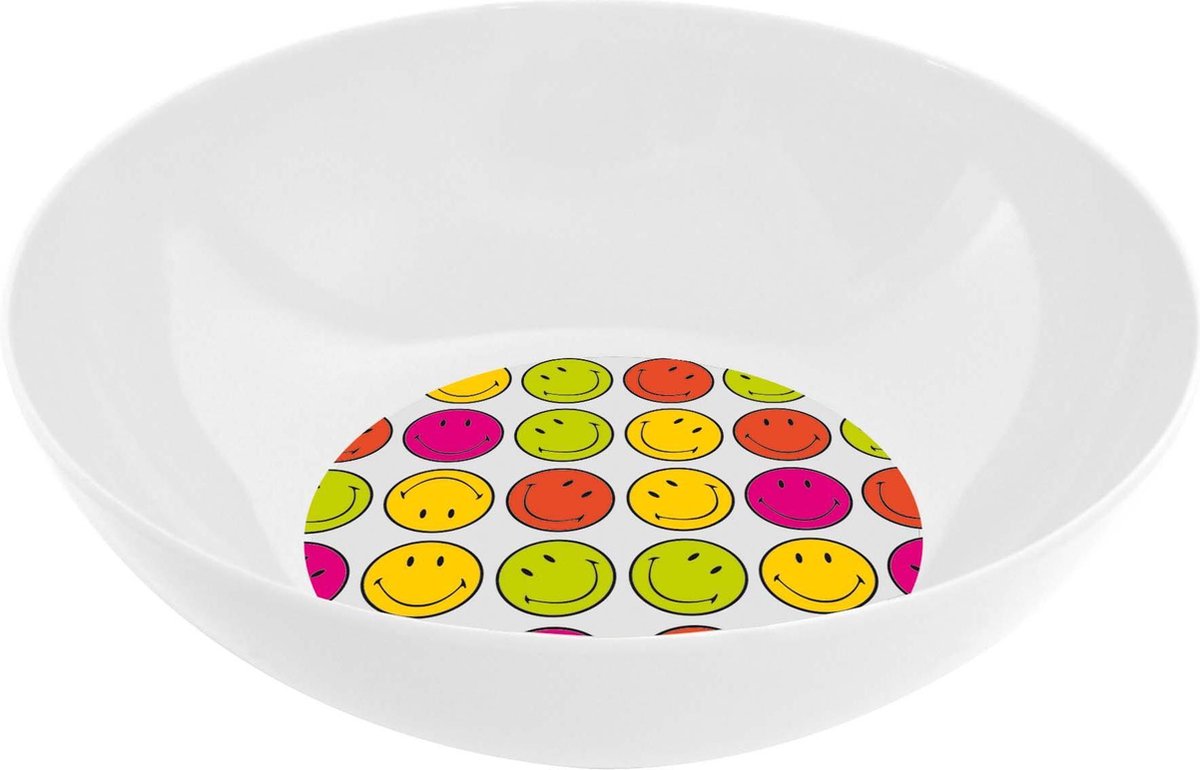 Zak!Designs Smiley All Over Ontbijtkom - Met lepel
