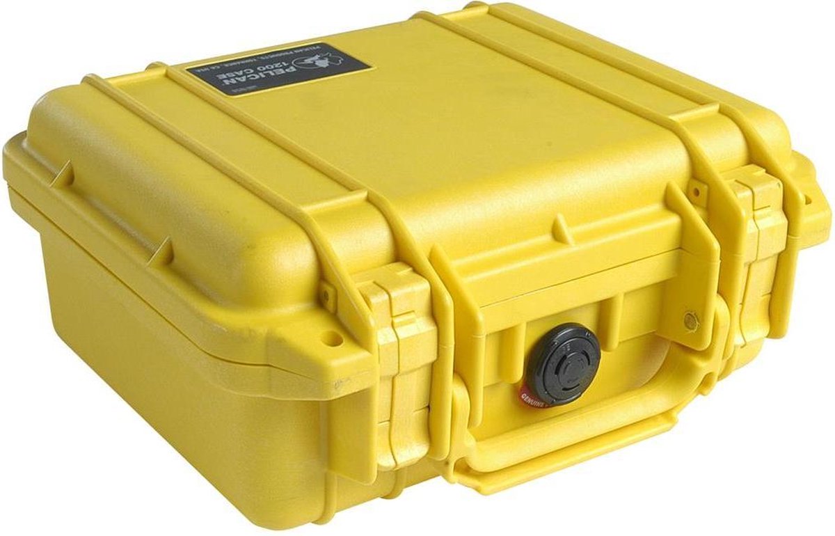 Peli 1200 Waterdichte Camerakoffer Geel met Foam Interieur