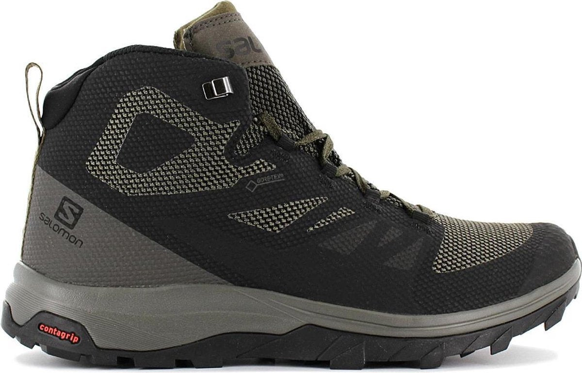 Salomon Outline Mid GTX Wandelschoenen Heren - Zwart/Beluga/Capers - Maat 42 2/3