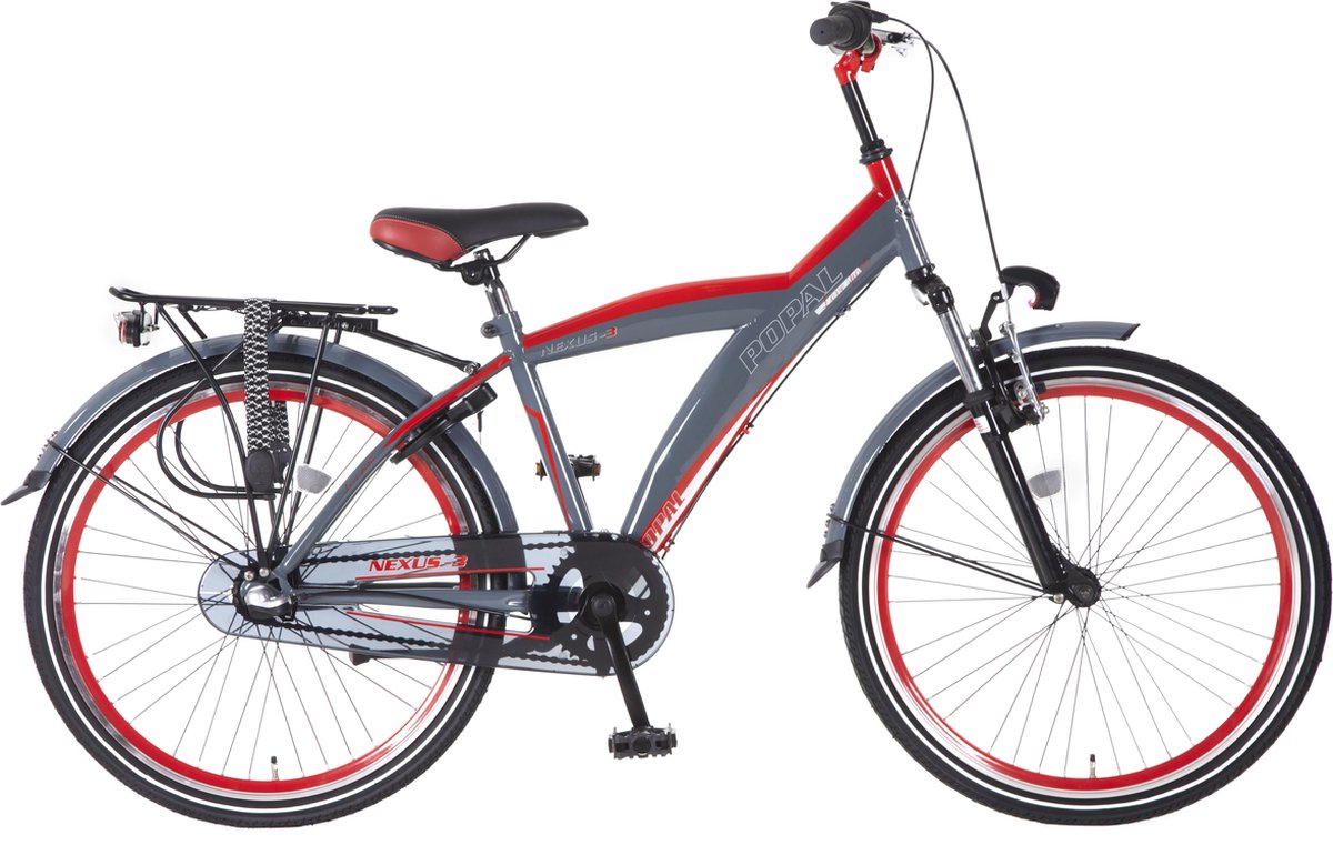 Supersuper Kicks Kinderfiets - 24 inch - Rood/Grijs