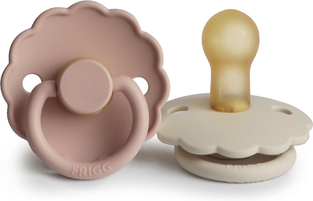 Frigg - Daisy Speen - Set van 2 - BPA vrij - 0 tot 6 maanden - Blush/Cream