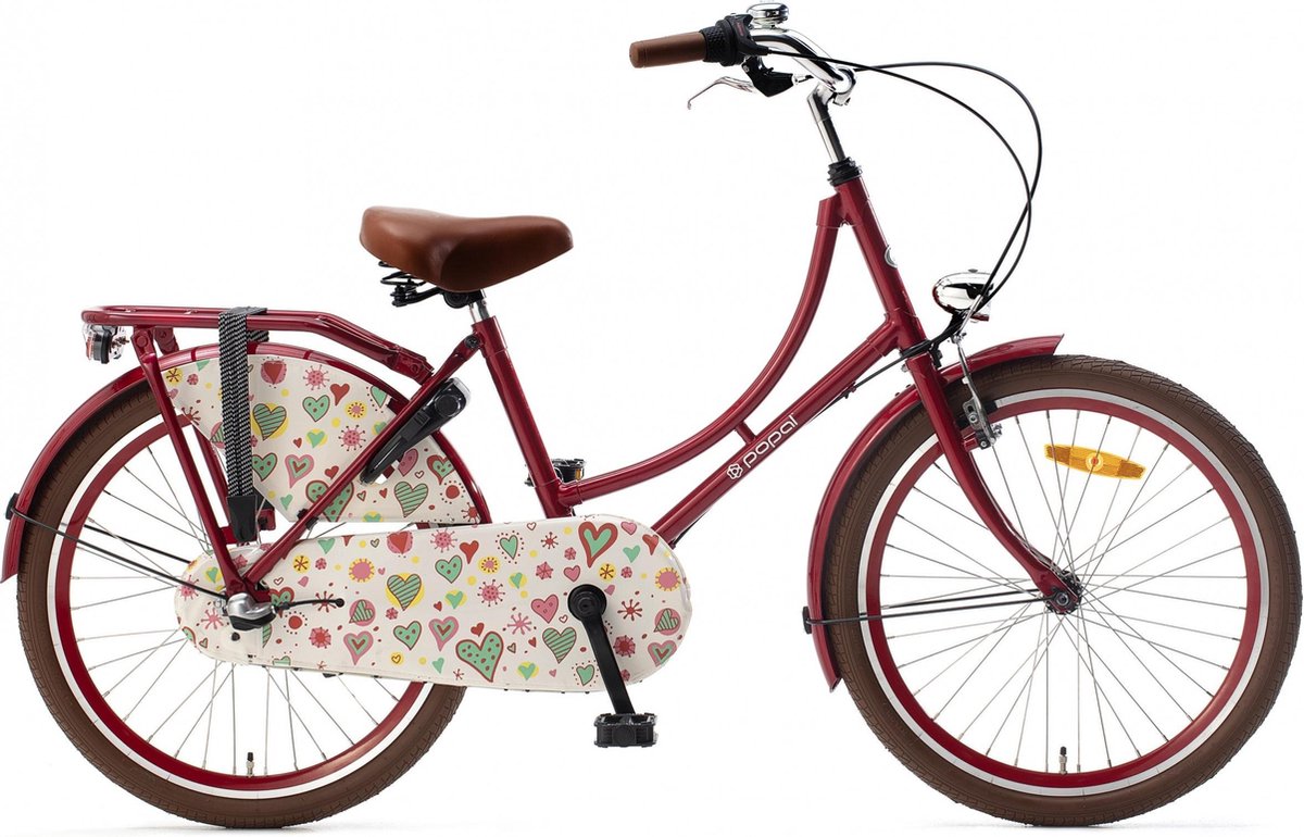 Supersuper Omafiets N3 Kinderfiets - 22 inch - 3 versnellingen - Rood