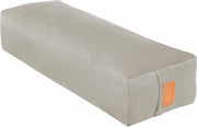 #DoYourYoga - Hoekig Yoga bolster - »Paravati« - Meditatiekussen met bio-organische Spelt vulling - L67 cm & diam.13 cm - cement grijs