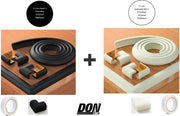Randbescherming Zwart Standard 1 x 2m Zwart + 4 Hoekbeschermers 1 x 2m Gebroken Wit + 4 Hoekbeschermers – Zelfklevende Randbescherming / Stootrand Foam / Kinder Safety – Tafelrand Veiligheid / Stootkussen Veiligheid / Kinderbescherming Voor Meubels