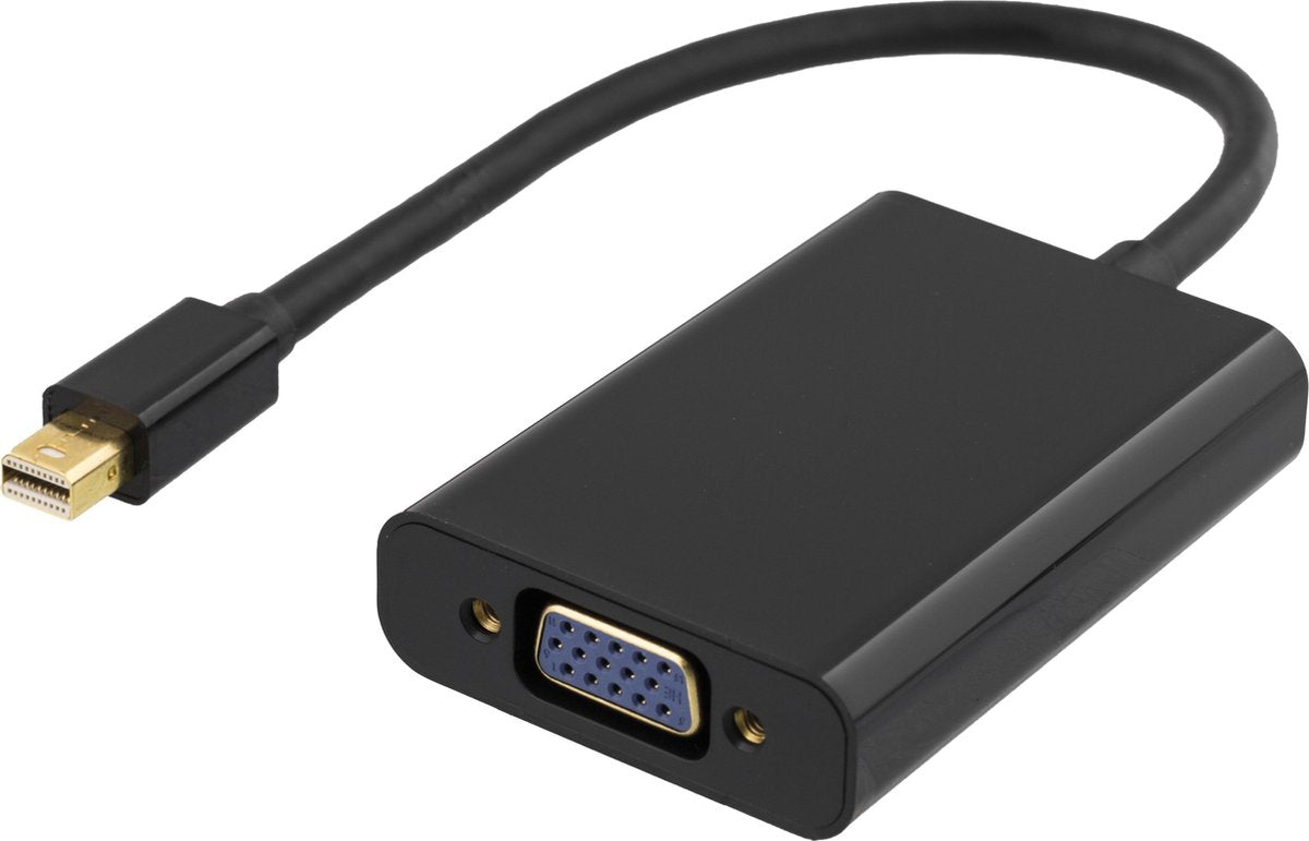 DELTACO DP-VGA13-K Mini DisplayPort-naar-VGA-adapter
