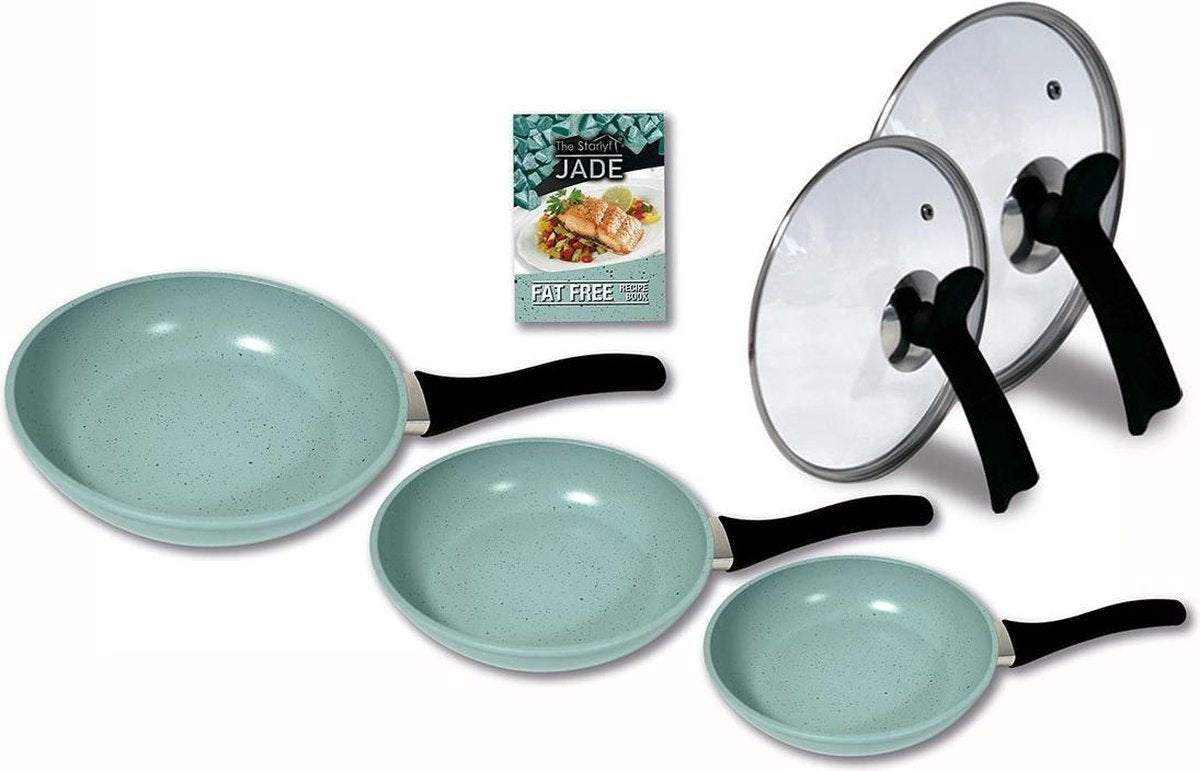 pannenset inductie - Jade pannenset 5-delig -  koekenpannenset - pannensets