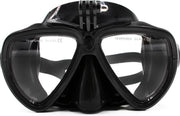 PRO SERIES Duikbrilmasker met Afneembare Statiefbevestiging voor GoPro / DJI OSMO / Insta360 en Sports / Action Cameras - Zwart