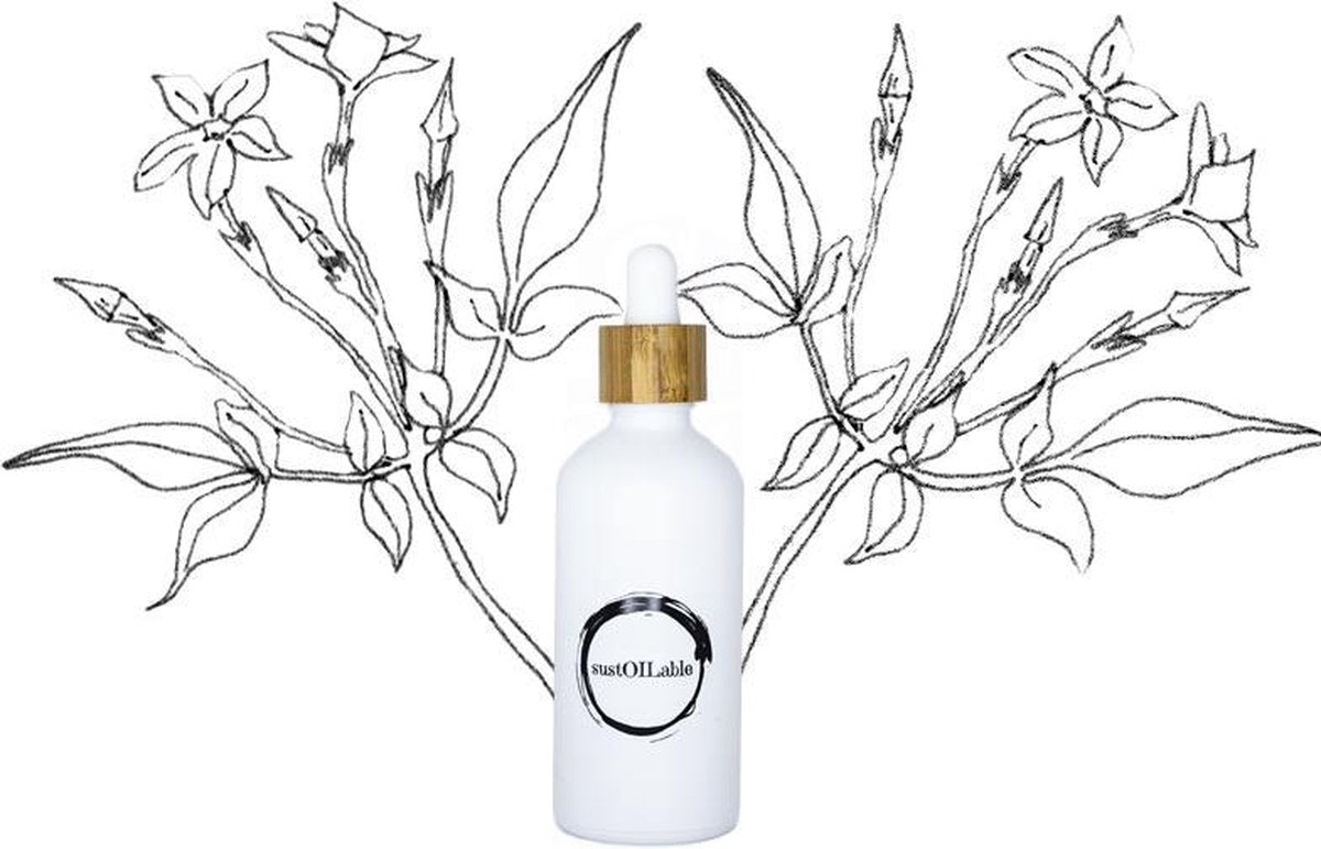 Jasmijn etherische geurolie - glazen pipet flesje 10ml (plasticvrij verpakt) - geurolie voor aromadiffuser
