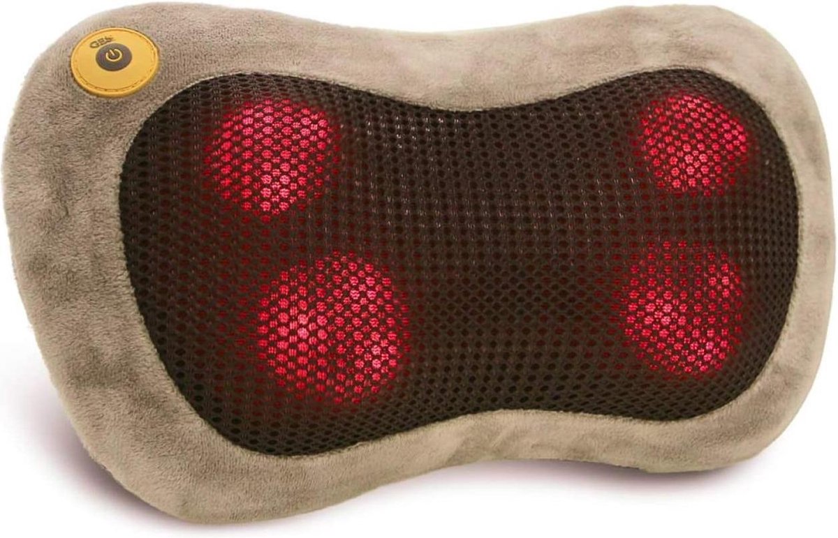 Massage Kussen - Zinaps Massage Kussen Shiatsu Neck Shoulder Heat 3D Roterende Massager voor Thuiskantoor (WK 02128)