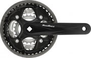 Crankstel Sunrace FCM500 42-34-24T / 170mm - vierkante as (zwart)