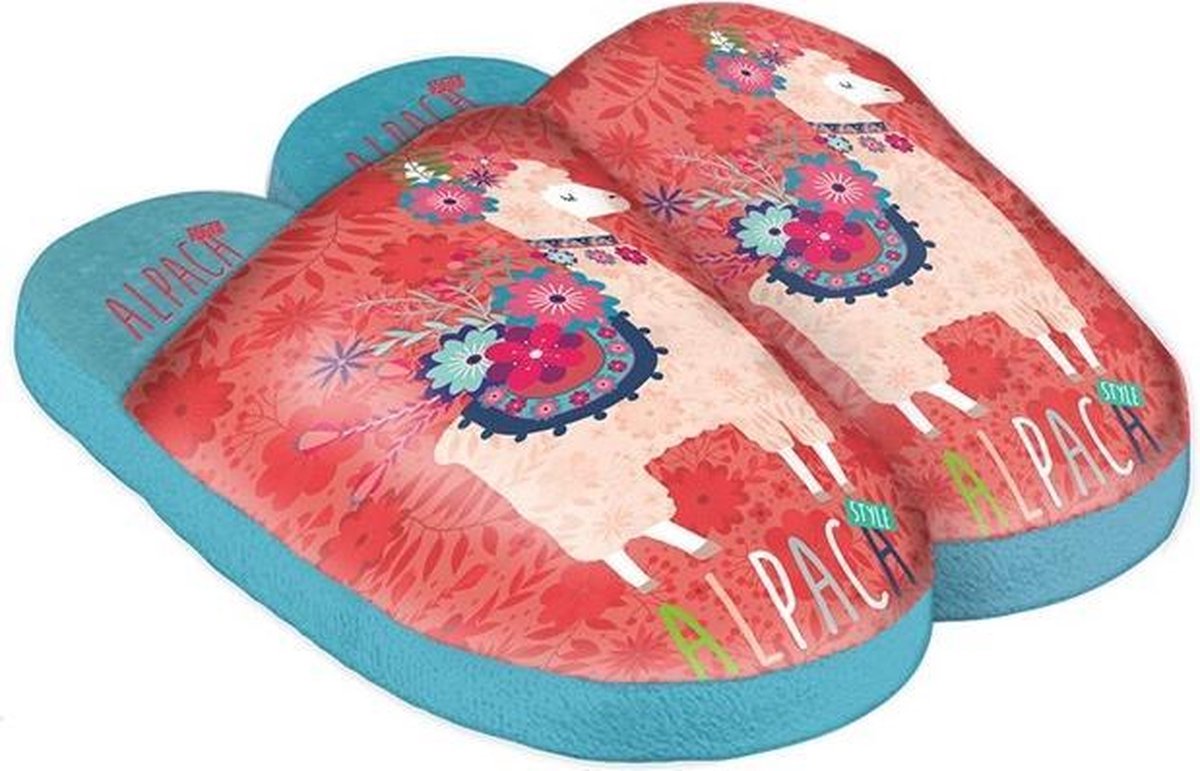 Kids Licensing Pantoffels Alpaca Junior Polyester Blauw/rood Maat 36/37