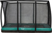 Etan Premium Gold Trampoline Inground met net deluxe - 281 x 201 cm / 0965 ft - incl. Deluxe Veiligheidsnet - UV-bestendig Randkussen - Groen - Rechthoekig