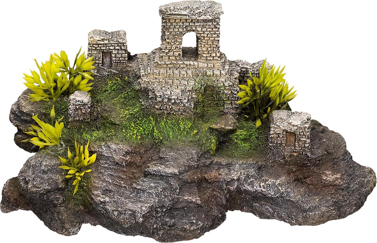 Aqua deco asian brick ruin 20x12