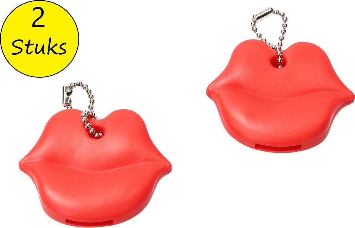 Sleutel Cover Rode Lippen 2 Stuks – Sleutelhoes – Rood