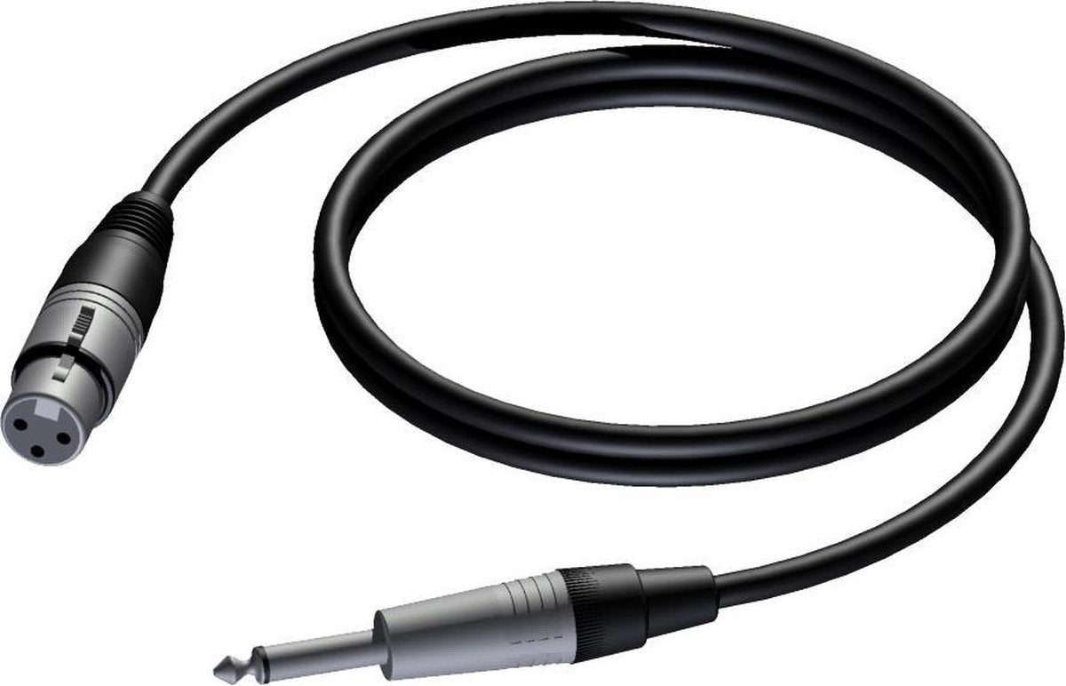 Procab CAB591/10 XLR female naar jack speakerkabel 10m