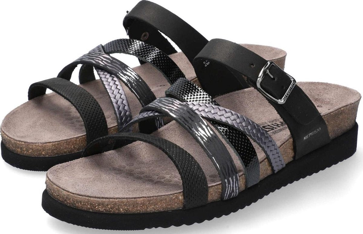 Dames Slippers Mephisto Huleda Black Zwart - Maat 40