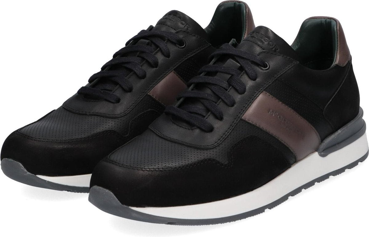 McGregor Heren Sneakers - Zwart - Lage Sneakers - Leer - Veters