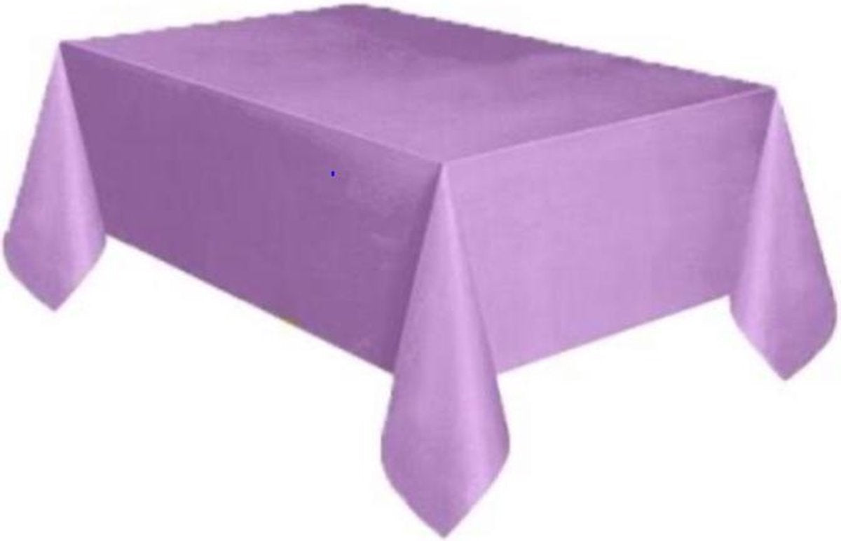 Tafelkleed dun Plastic paars XL 137x274cm / Let op dit is dun plastic geen tafelzeil