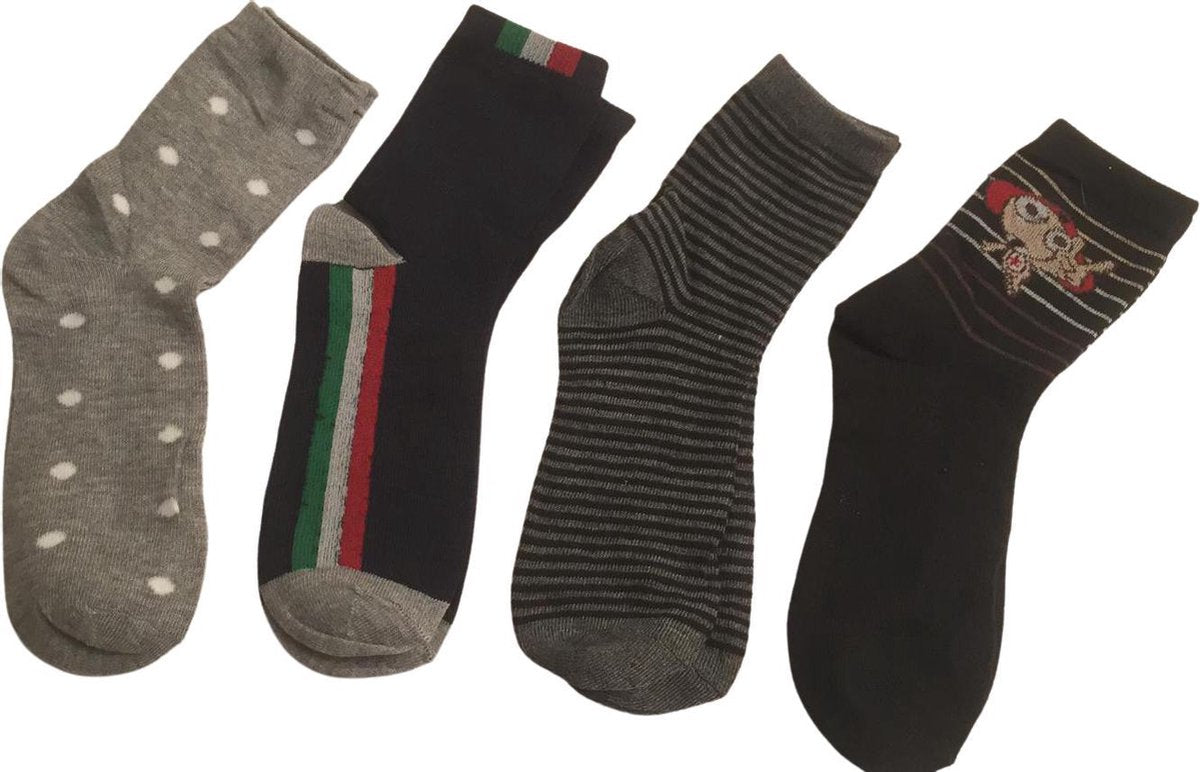 Hoogwaardige Kinder Sokken / Kinder Happy Socks | Set Van 4 - 7-9 Jaar