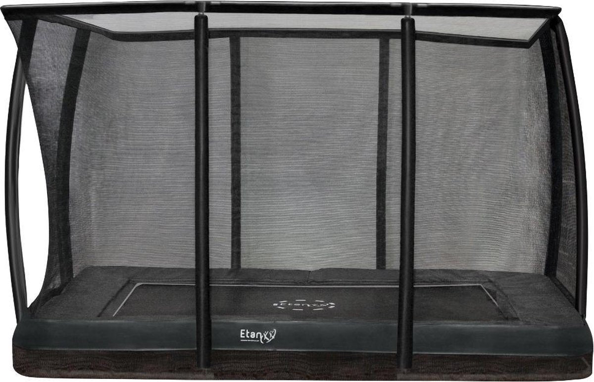 Etan Premium Gold Trampoline Inground met net deluxe - 310 x 232 cm / 1075 ft - incl. Deluxe Veiligheidsnet - UV-bestendig Randkussen - Grijs - Rechthoekig