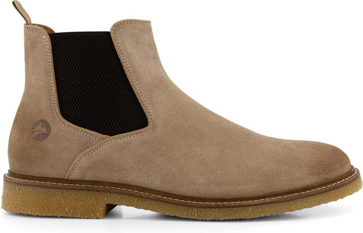 Travelin' Glasgow Chelsea Suede - Leren herenschoen - Chelseaboot - Zand Beige Leer - Maat 47