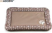 Hondenkussen - Met Pootjes Afdruk - Hondenmand - Honden Ligbed - Hondenbed - Slaapkussen - Hondenslaapkussen - Bruin Slaapkussen Hond - Afneembaar - 84 x 54 x 7 cm