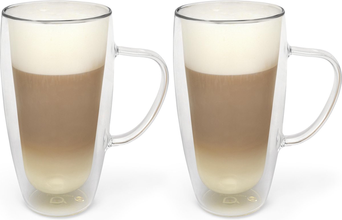 Dubbelw.glas cappuccino/latte m. 400ml s/2