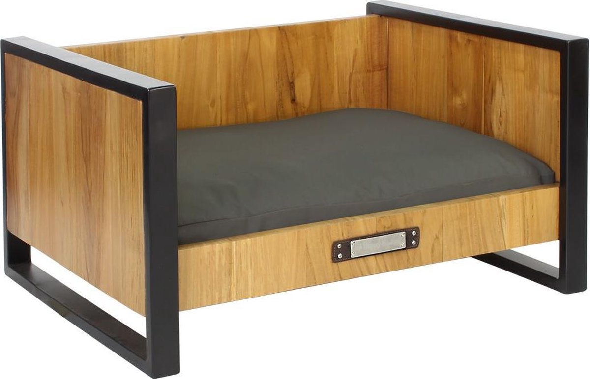 Luxe Sofa Teak Finished / Metaal (L) + Luxe Outdoor Kussen