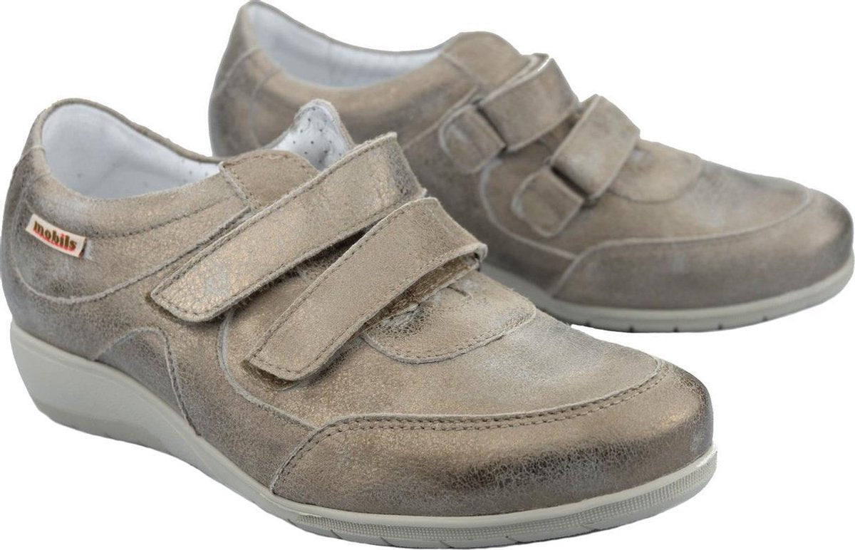 Mobils by Mephisto JENNA - Dames Sneaker - Metallic Zilver - Breed Leest - maat 37