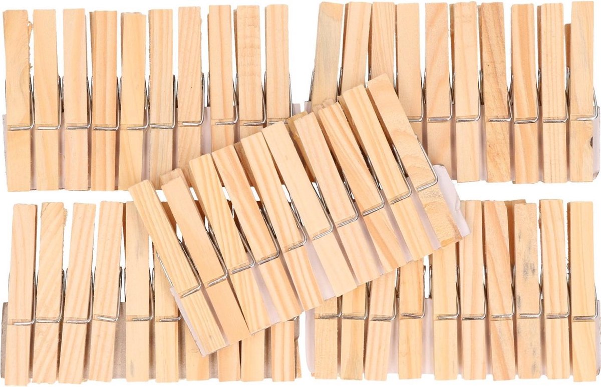 100x Houten wasknijpers 7