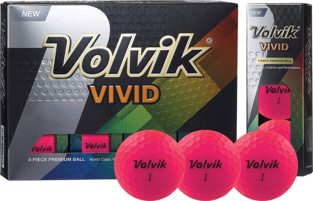 Volvik - Vivid golfbal - 12 pack - roze
