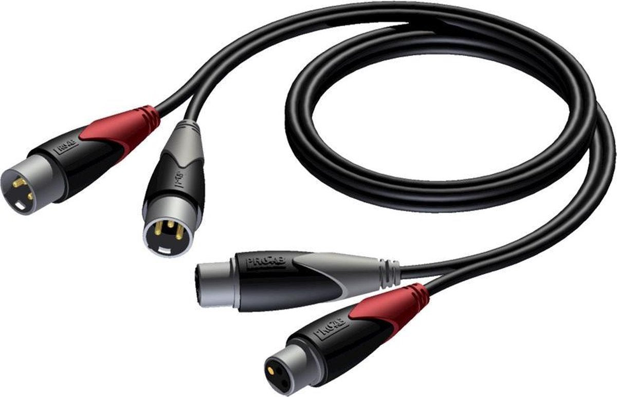 Procab CLA710 2x XLR (m) - 2x XLR (v) audiokabel - 3 meter