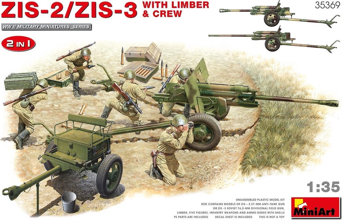 Miniart - 1/35 Zis-2/zis-3 W. Limber En Crew 2in1 (1/21) * - MIN35369 - modelbouwsets