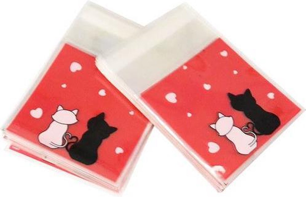 100 stuks kleine traktatiezakjes - snoekzakjes 7x7 cm