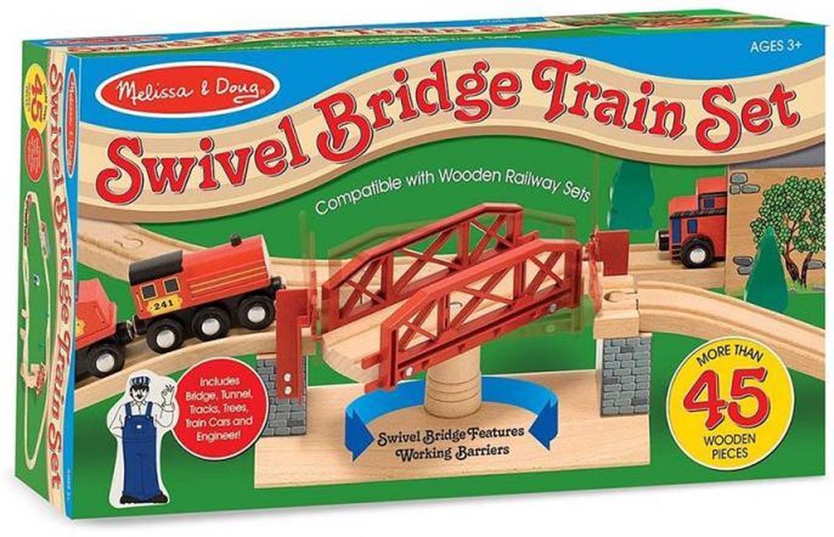 Melissa & Doug - Houten Treinbaan met Draaibrug