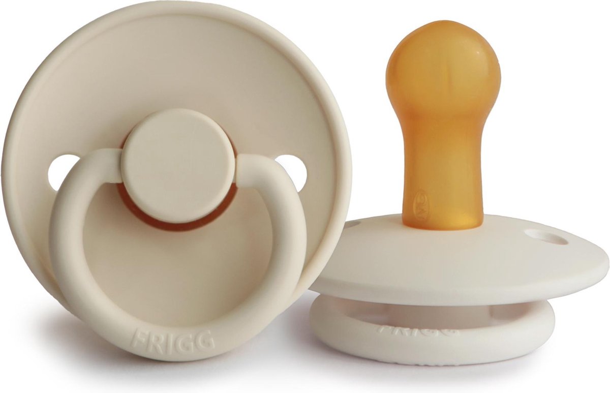 FRIGG Fopspeen maat 2 - 6-18 maanden - Cream - Natuurrubber