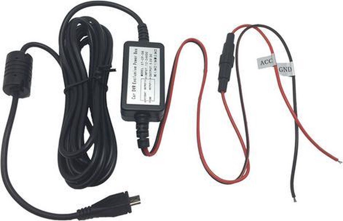 Voedingskabel 12V naar 5V Micro USB voor dashcam / Micro USB aansluiting / 3 meter