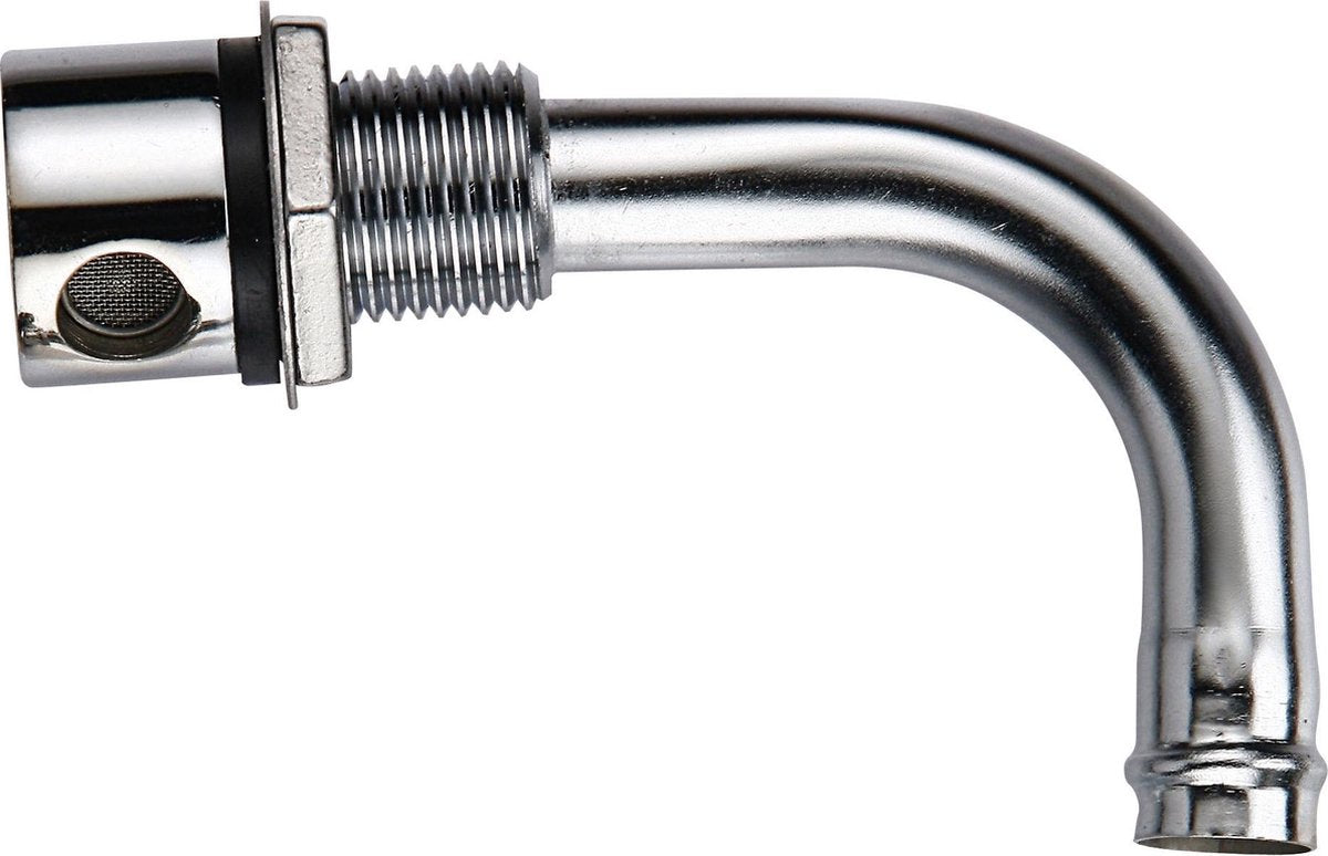 Ontluchtingsnippel verchroomd gebogen 16mm