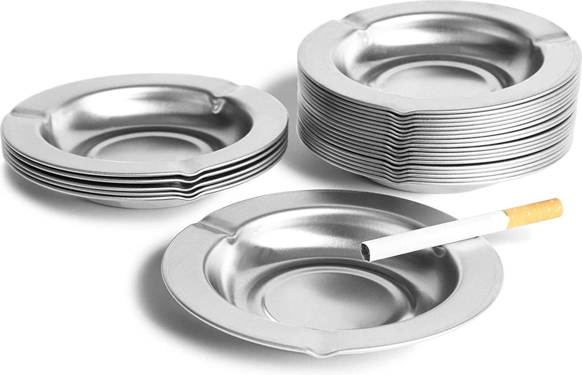Doodadeals Retro Metalen Asbak | Voor binnen en buiten | Ø 12.2 cm