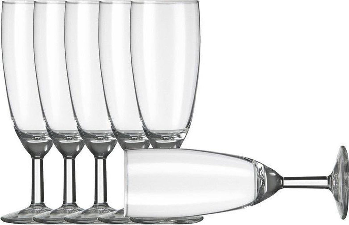 6x Champagneglazen/flutes transparant Vinata 150 ml - 15 cl - Champagne glazen - Champagne drinken - Champagneglazen van glas