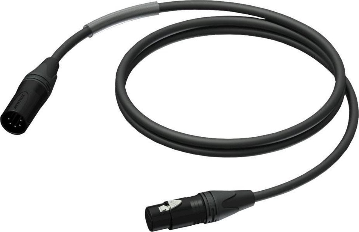 Procab / Neutrik PRD955 5-pins XLR (m) - 5-pins XLR (v) DMX kabel - 3 meter