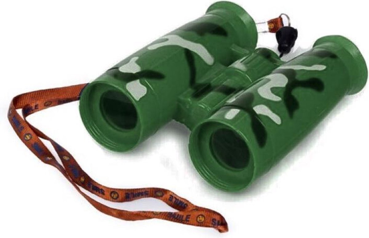 Kinder speelgoed verrekijker groen voor peuters 11 cm - Safari verkennen - Ontdekkingsreis - Verrekijkers voor kinderen