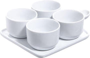 Aperoset Bordje met 4 Kommetje - Kom - Schaaltjes - ⌀24.5x16.8 - schaaltje - ⌀7.8cm