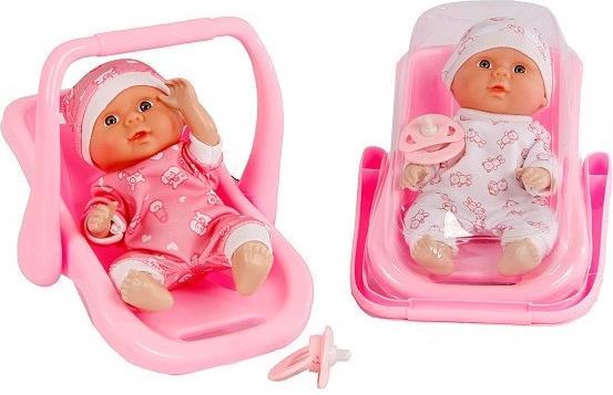Babypop in draagstoel/maxicosi beertje