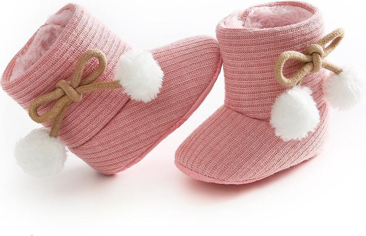 Babyslofjes - Baby Slofjes Meisjes - Roze - Sloffen - Maat 21 - 12-18 maanden